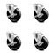 Service Caster 5 Inch Phenolic Wheel Swivel Bolt Hole Caster Set with Brake SCC-BH20S514-PHR-TLB-4 - alternate 1
